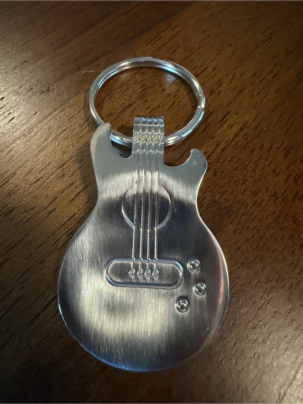 Stainless Guitar Spoon Keychain